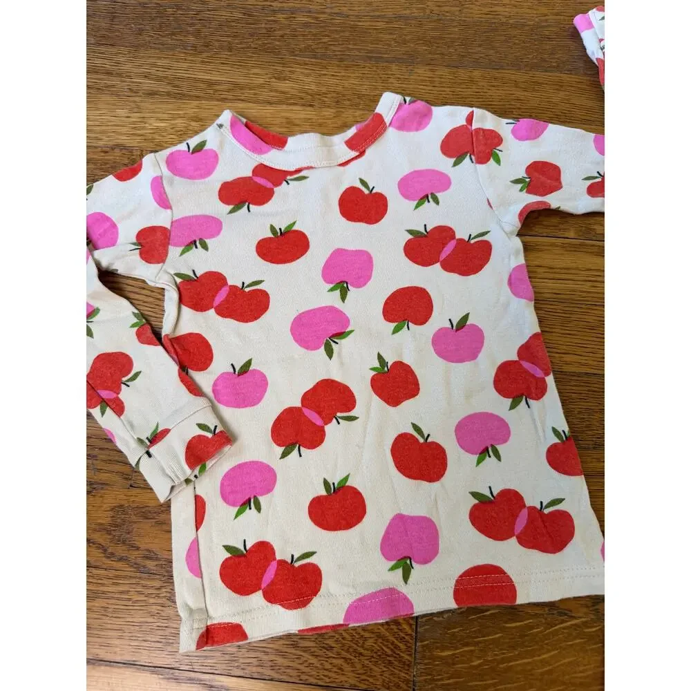 Gap Girls' Apple Print Long John Pajamas Size 4